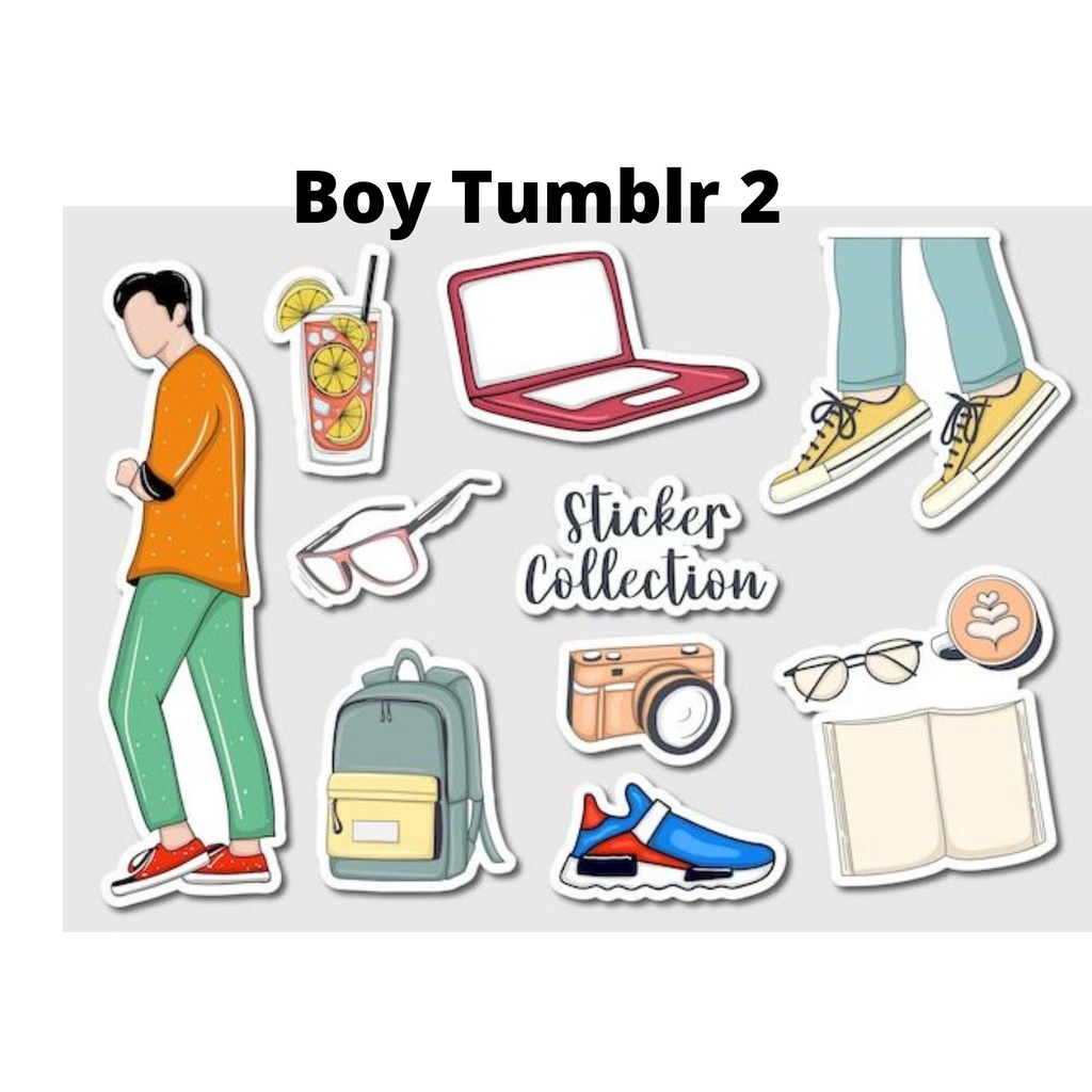 Sticker Boy Tumblr Sticker HP/ Laptop Aesthetic Murah Lucu