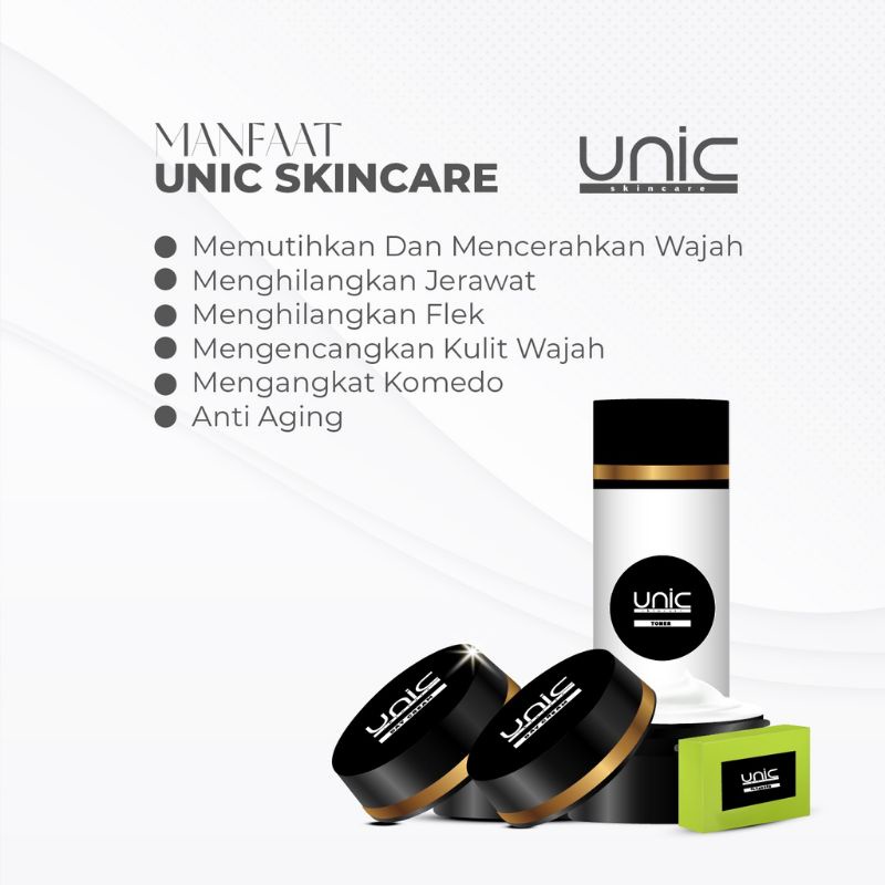 Unic Skincare BPOM All in One Original Cream Perawatan Wajah Glowing Cream Pencerah Pemutih Pelicin Wajah Day Cream Night Cream Toner Facial Wash Pencerah Wajah Kusam Pemutih Wajah Terbaik