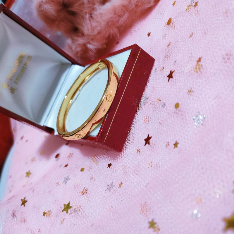 Gelang Bangle Anak Titanium Anti Karat Lapis Emas641MU