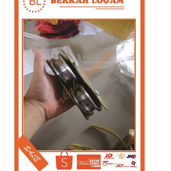 Terbaik.. Roda Pagar 10 cm Super Ganda Besi Roda Double