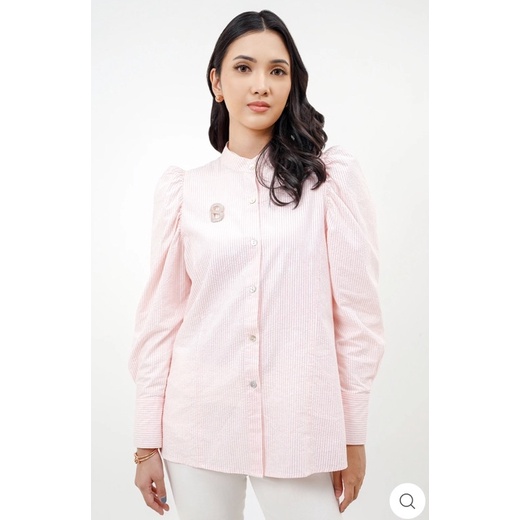 READYSOON monica shirt pink size M benang jarum by buttonscarves