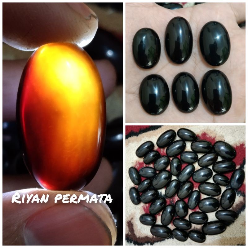 Batu Yaman Wulung senter coklat orange natural