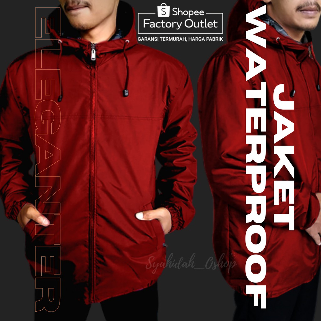 JAKET PRIA ANTI AIR JAKET WATERPROOF POLOS JAKET COWOK OUTDOOR TERLARIS PARASUT