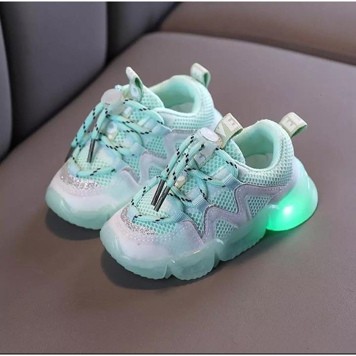 Juragan Junior [COD] ZIG LED Sepatu Casual Lampu LED Korea Style Fashion Anak Size 24-30