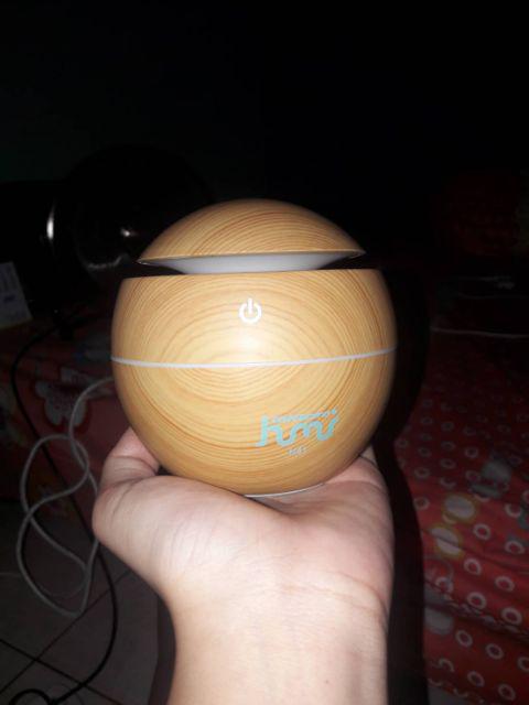 Air Humidifier Essential Oil Diffuser Aroma Terapi Motif Kayu Bonus 1 Botol Oil