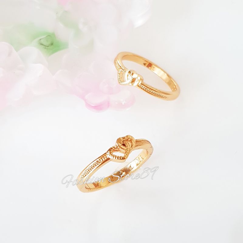 Cincin Fashion Lapis Emas Love Bunga Impor Perhiasan lapis emas Yaxiya impor Dewasa