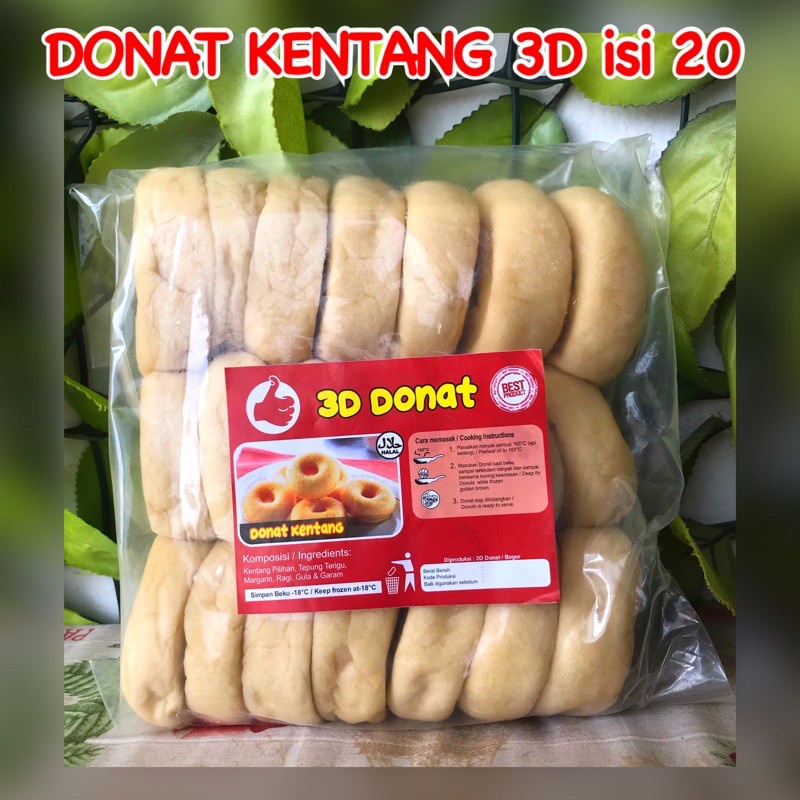 

Donat Kentang 3D Isi 20 Plus Gula Halus