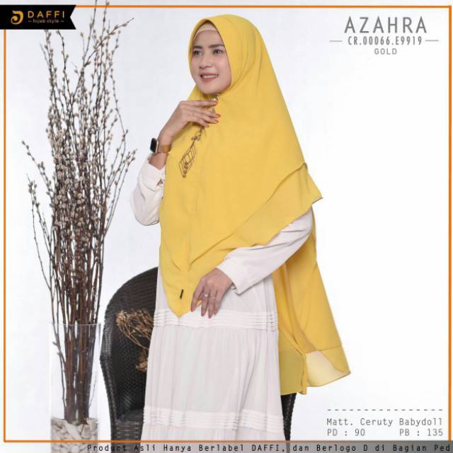 Azzahra Premium Khimar Ceruty Babydoll Berkualitas Jilbab  