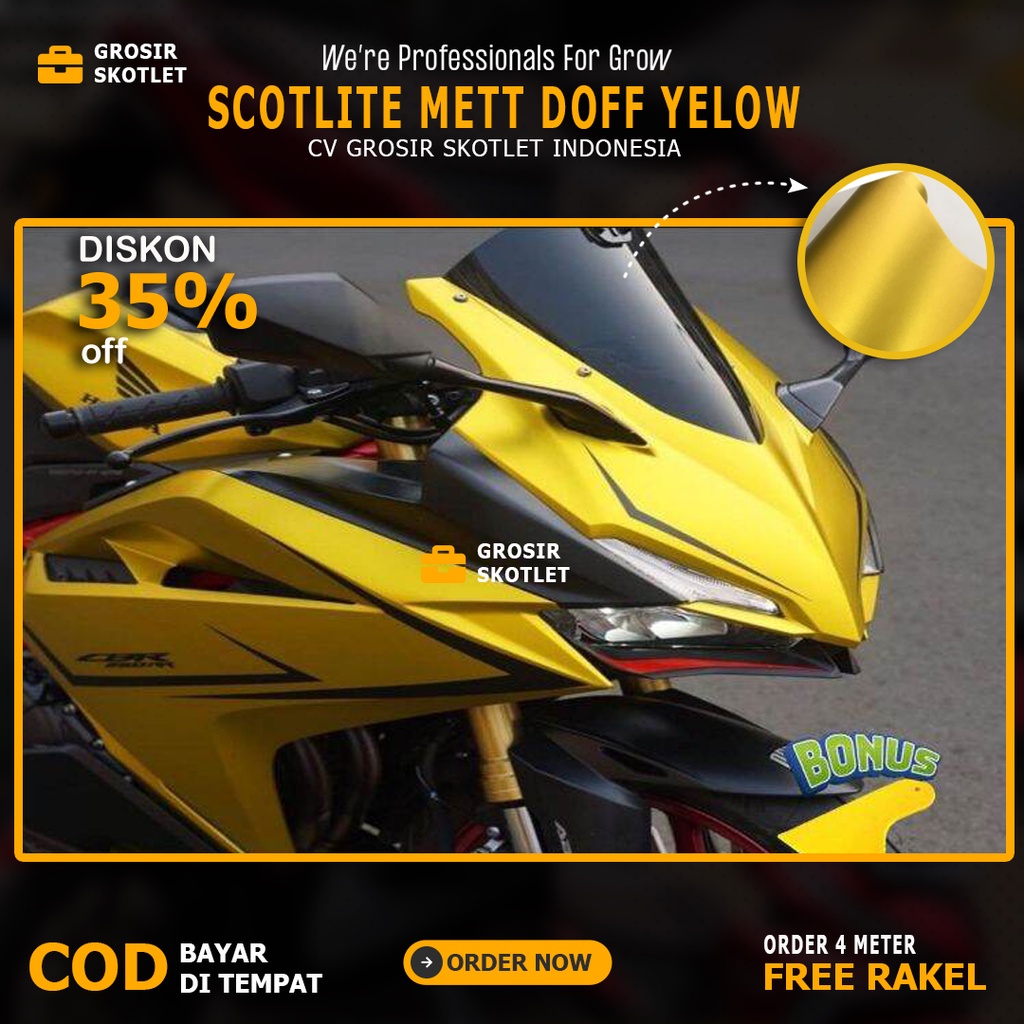 ALL NEW FLASH SALE Stiker skotlet metalik krom kuning doff untuk motor honda beat scoopy vario nmax 
