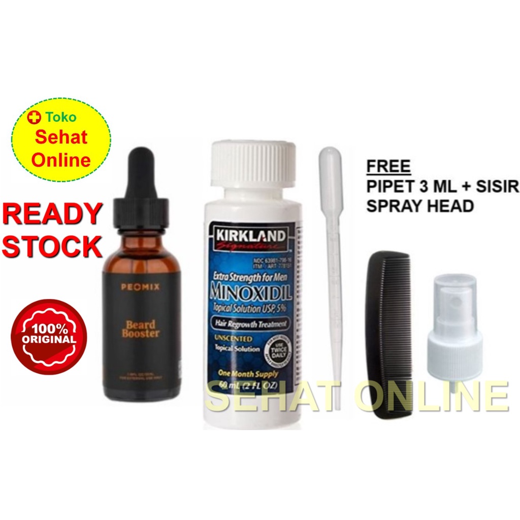 Jual Paket Kirkland Minoxidil 60 Ml Peomix Jojoba Beard Booster 30 Ml Shopee Indonesia 3220