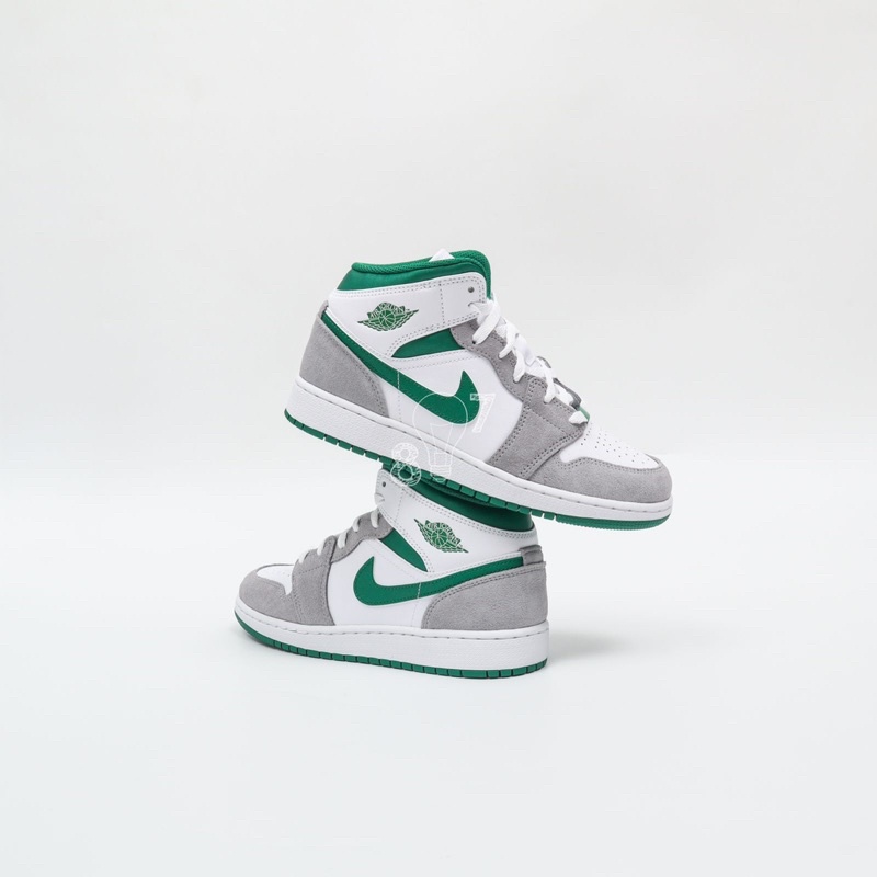 Air Jordan 1 Mid Grey Green GS Women