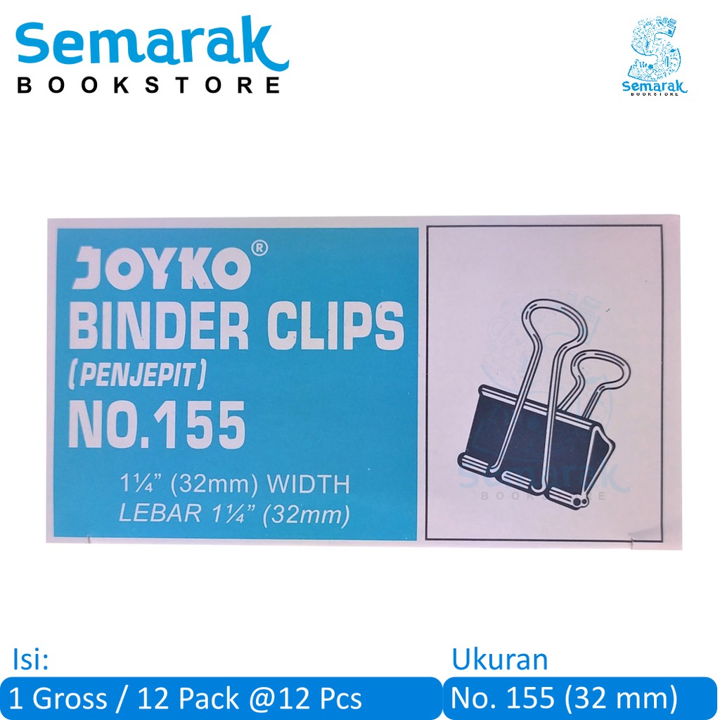 

Joyko Binder Clip No. 155 [1 Gross / 12 Pack]
