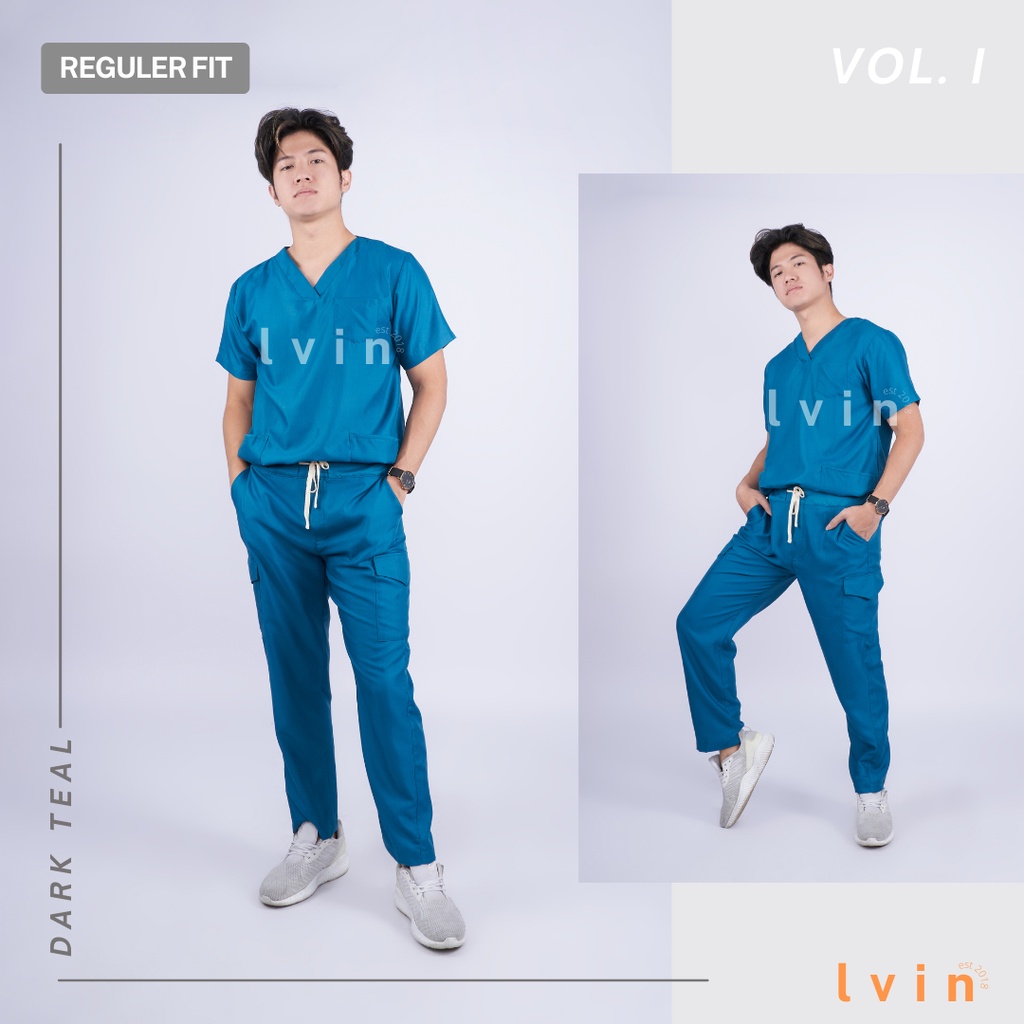 [ Lvin ] Vol I - Baju OKA Celana Reguler Fit / Baju Jaga / Set Baju Celana Jaga Oka / Dokter Lengan Pendek / Baju OK / Bright Series