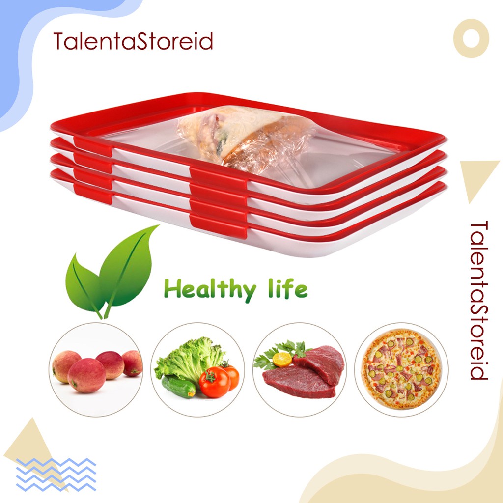 Tempat Makanan Vacuum Food Tray Clever Creative food Preservation Tray Food Organizer Kulkas