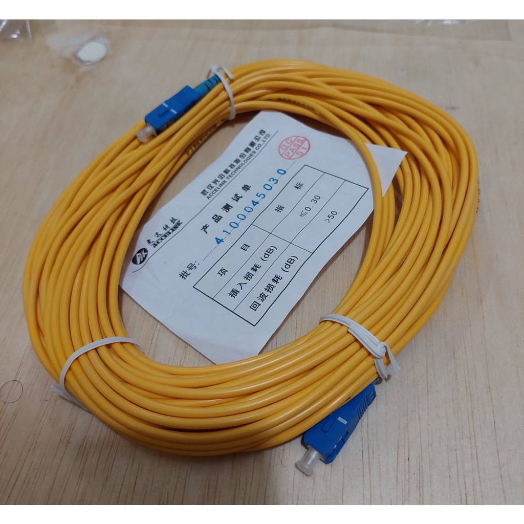 Patchord / Patchcord SC-SC UPC 15 Meter 3mm Simplex Pabrikan Panjang 15 Meter