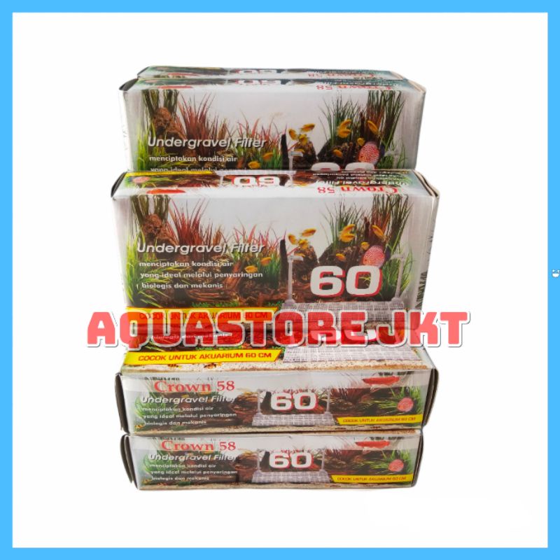 UNDERGRAVEL FILTER AQUARIUM 60 CM CROWN 58 - UNDER GRAVEL FILTER AQUARIUM AQUASCAPE