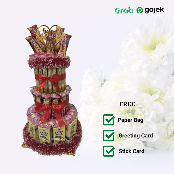 Snack Tart 3Susun untuk Kado ulang Tahun/ Anniversary/Wisuda/Valentine