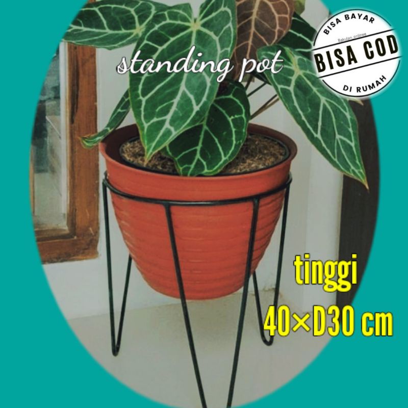 standing pot besar uk pot D30 cm/rak tanaman/standing pot besi