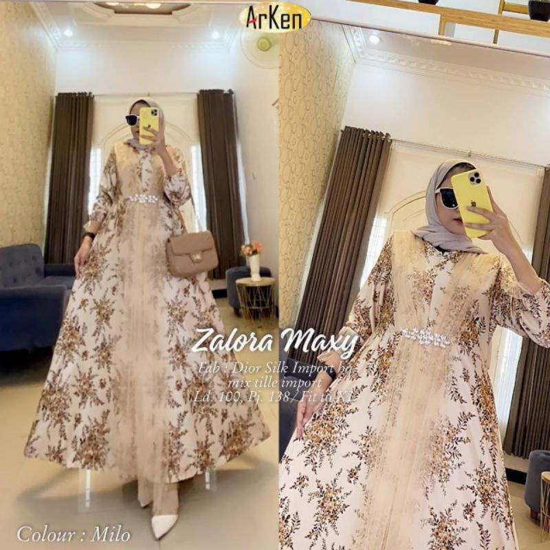 Dress bahan Dior Silk PREMIUM zalora maxy
