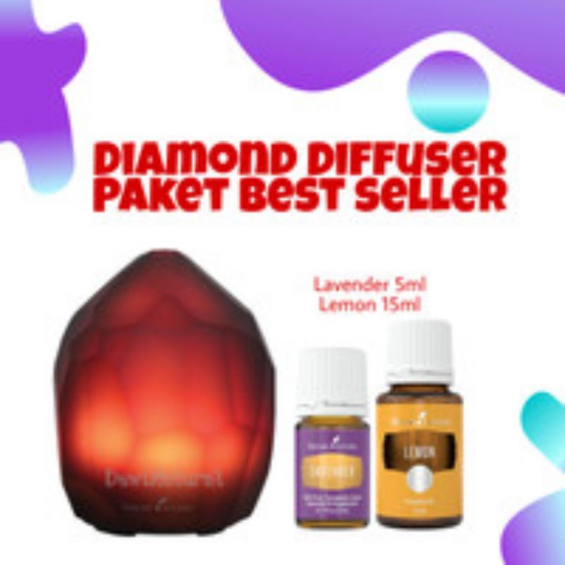 Diffuser Diamond Young Living Original free lavender 5ml lemon 15ml ori garansi kaca limited edition