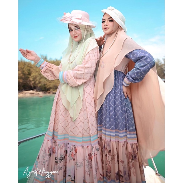 MAGHDA SET KHIMAR PRINTING SIGNATURE AGOEST HANGGONO