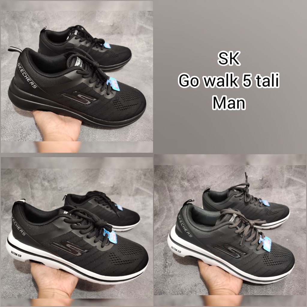 Skechers Go Walk 5 Tali Men / Sepatu Pria / Skechers Pria / Sneakers Pria / Sepatu Tali Pria