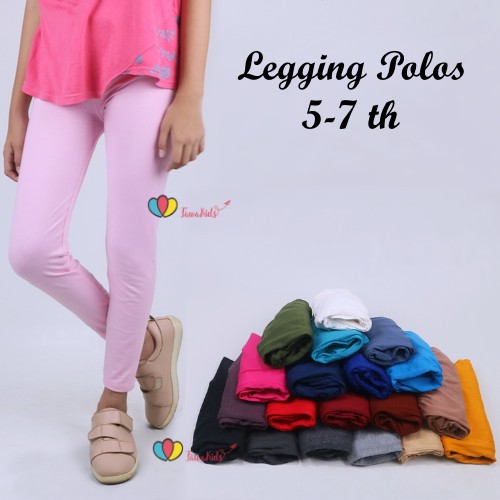 Legging Polos 5-7 Tahun / Celana Anak Panjang Perempuan Leging Kaos Ketat Cewek Pants Murah Adem