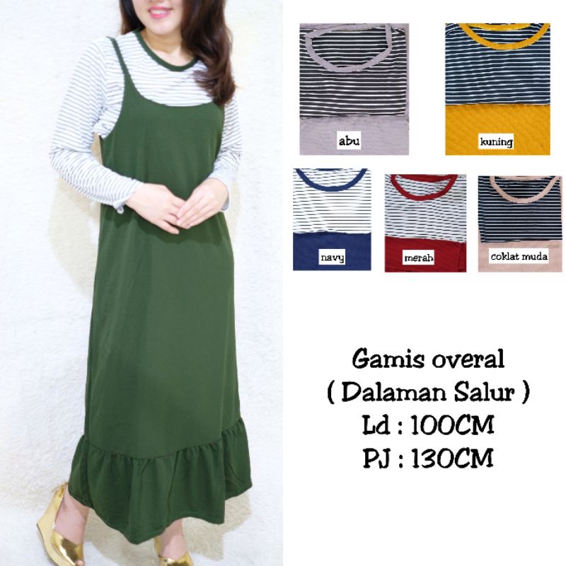 GAMIS OVERAL ( DALAMAN SALUR ) BAHAN WAFEL PREMIUM