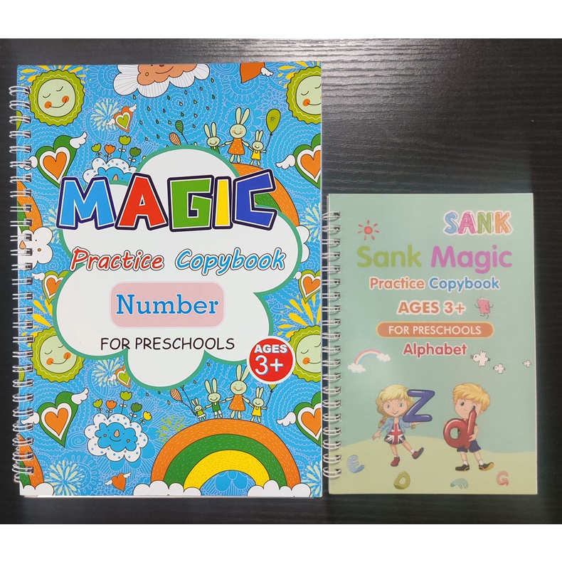 Gelasa Buku Big Sank Magic Pratice Copybook dengan 8 refill tinta