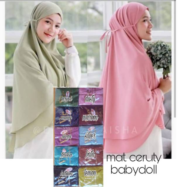 Bergo aisyah jumbo  2 layer ceruty