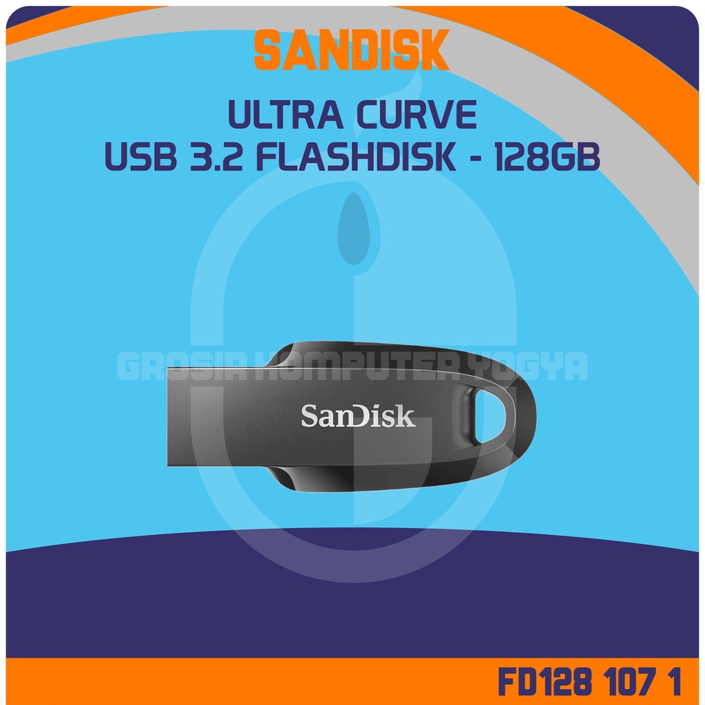 Sandisk Ultra Curve USB 3.2 Gen 1 128GB 100MBps Flash Drive Flashdisk