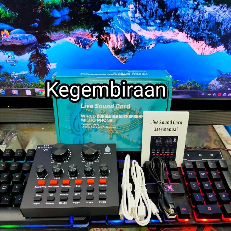 Sound card V8 Mixer Bluetooth SoundCard V8 Audio Live STreaming