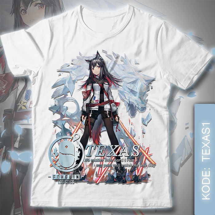 Baju Kaos Game Arknights - Texas Penguin Logistics Arknight