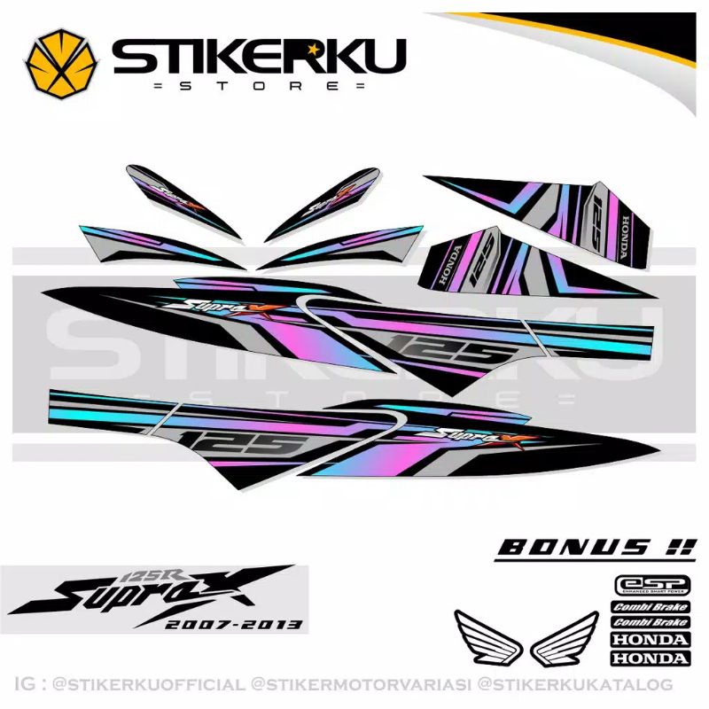 striping motor Supra x 125 / striping motor Supra / sticker motor Supra