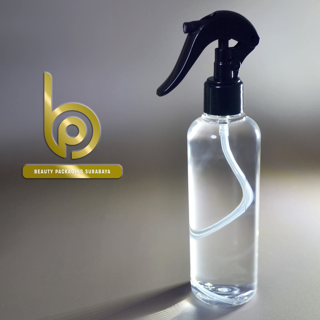 Botol Plastik PET 250ml BR Bening Tutup Spray Trigger Bebek Semprot