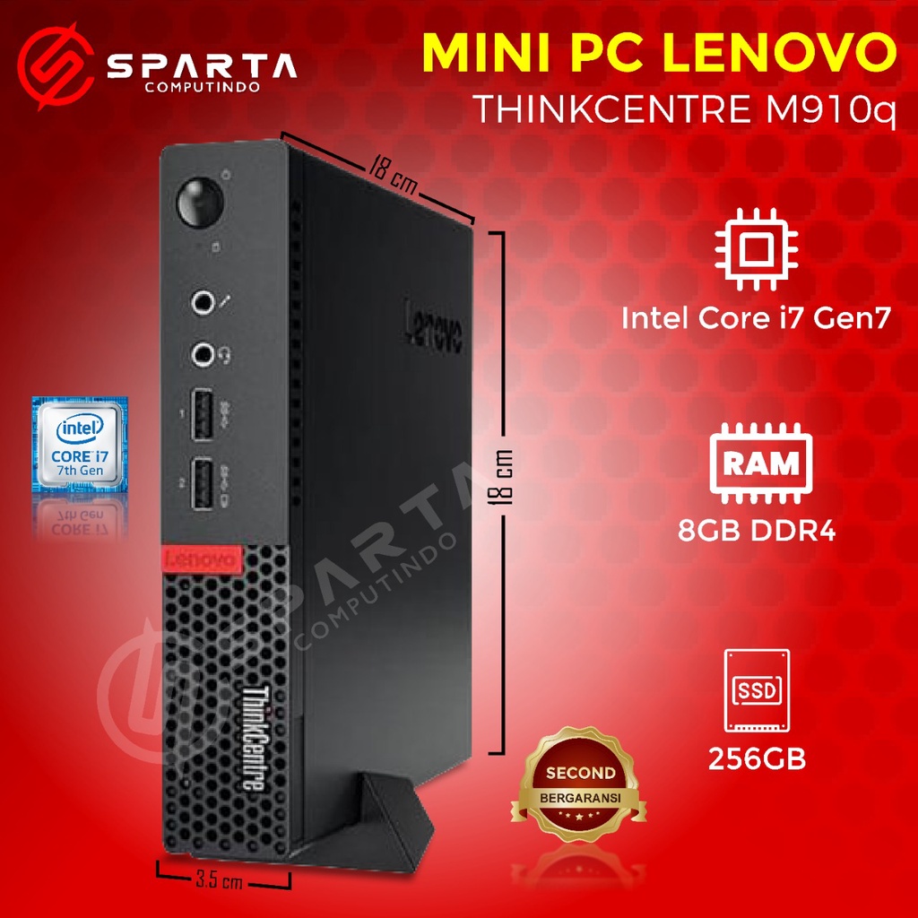 Mini PC Lenovo Thinkcentre M910q i7 Gen7 Ram 8GB SSD 256GB Second Bergaransi