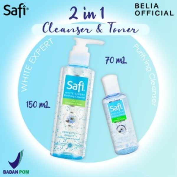 SAFI White Expert 2 in 1 Cleanser &amp; Toner (70mL ) (150mL) ( WE pembersih wajah safi ) ( VHI)