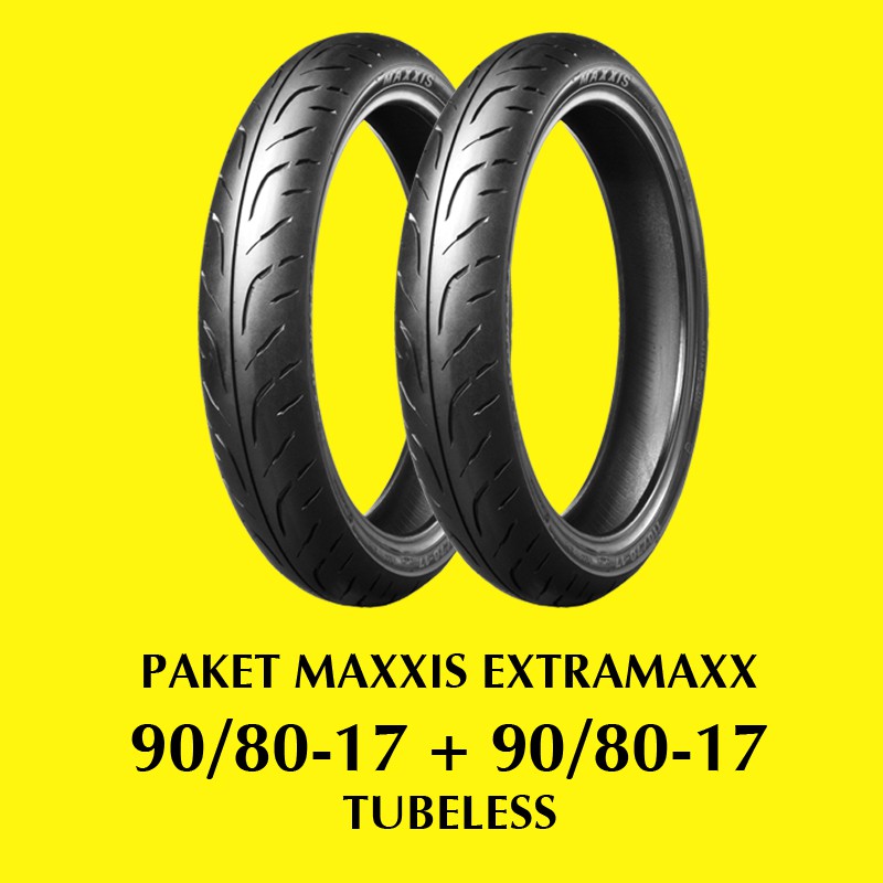 MAXXIS EXTRAMAXX 90/80-17 + 90/80-17 PAKET BAN TUBELESS ROAD RACE
