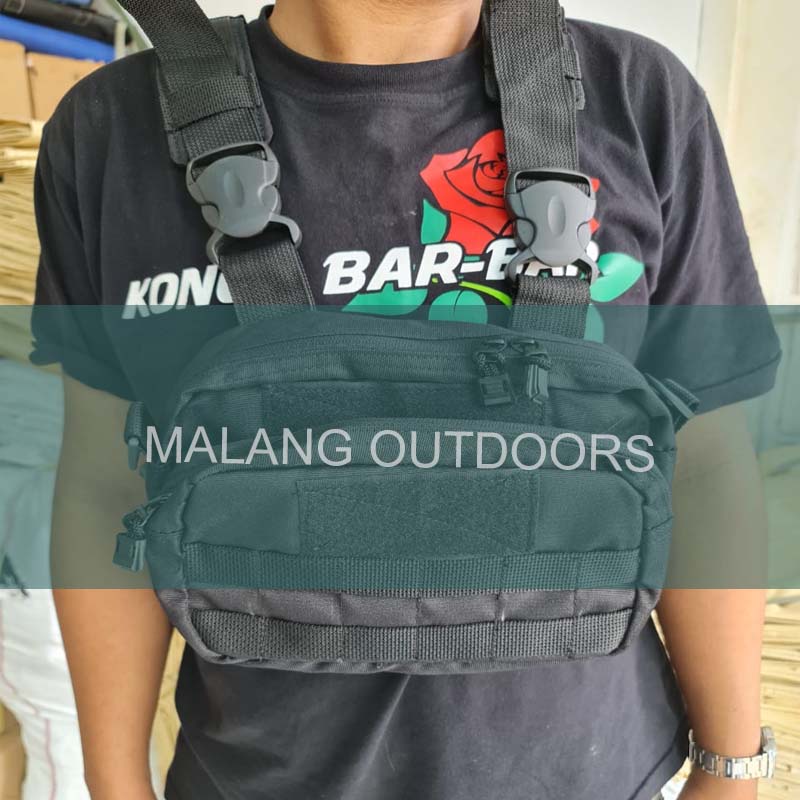 Chest Bag Water Resistant Tas Dada Tactical Chest Rig Outdoor Tas Rompi Tas Selempang Dada Kulit