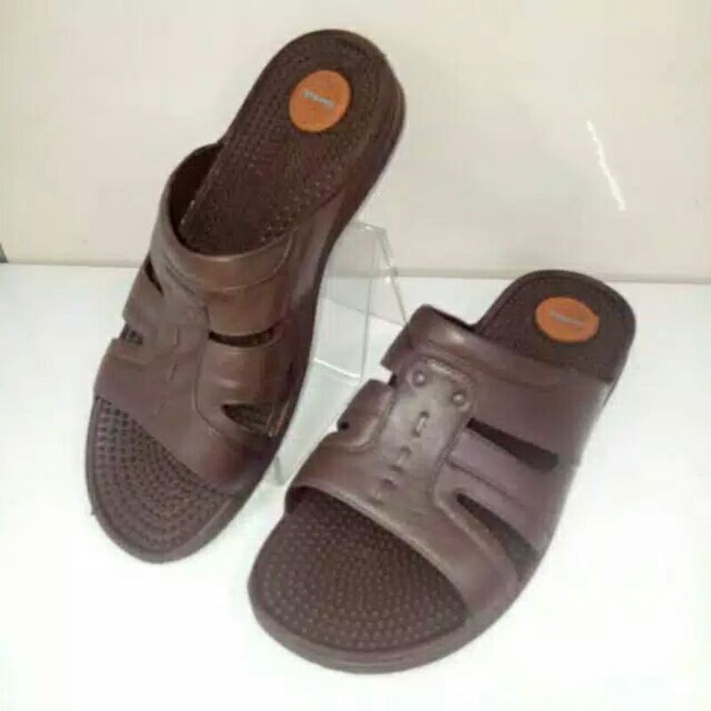 sandal pria dewasa sandak original bata bahan karet microlon tahan air,