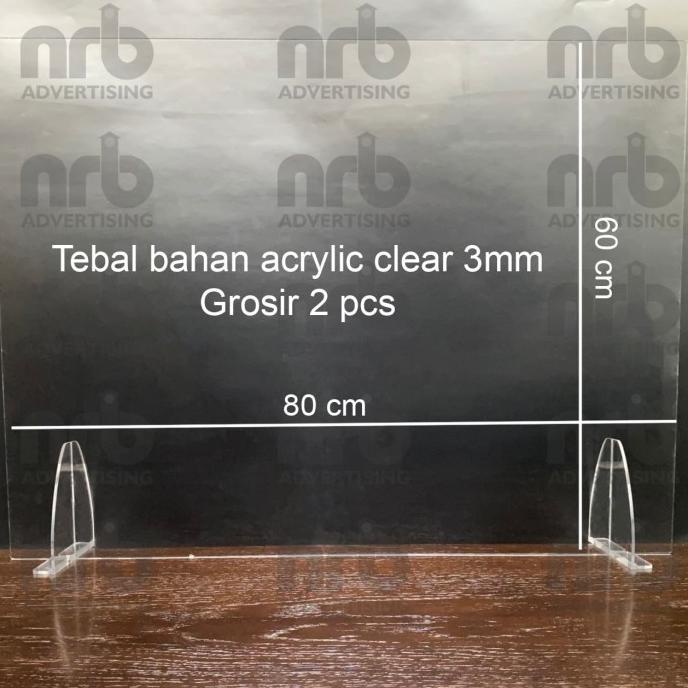 

Acrylic Sekat / Partisi / Pembatas / Divider Meja Universal 3Mm 60X80 Terlaris