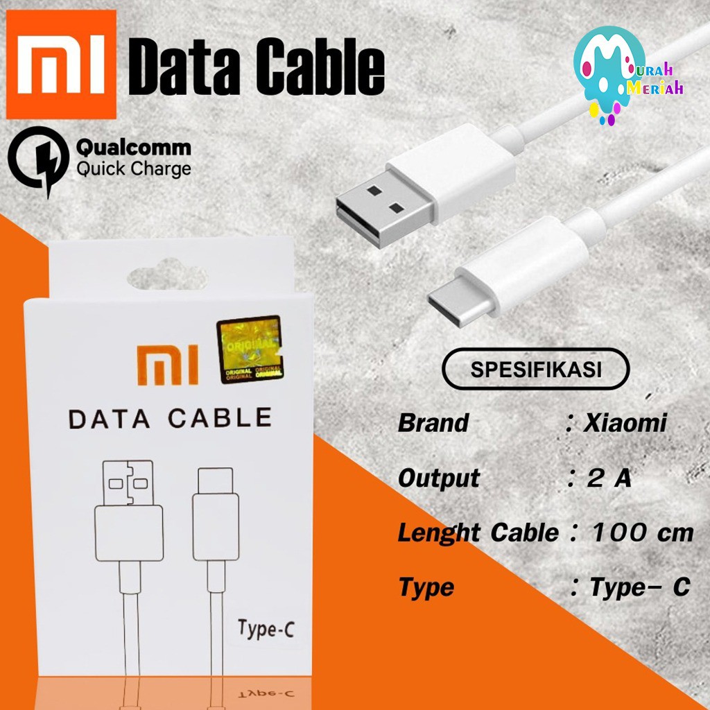 BM001 MI9 WHITE XIAOMI KABEL DATA NEW MODEL REDMI 9A 9C NOTE 8 9 10 PRO MI9 TIPE C USB MM3542