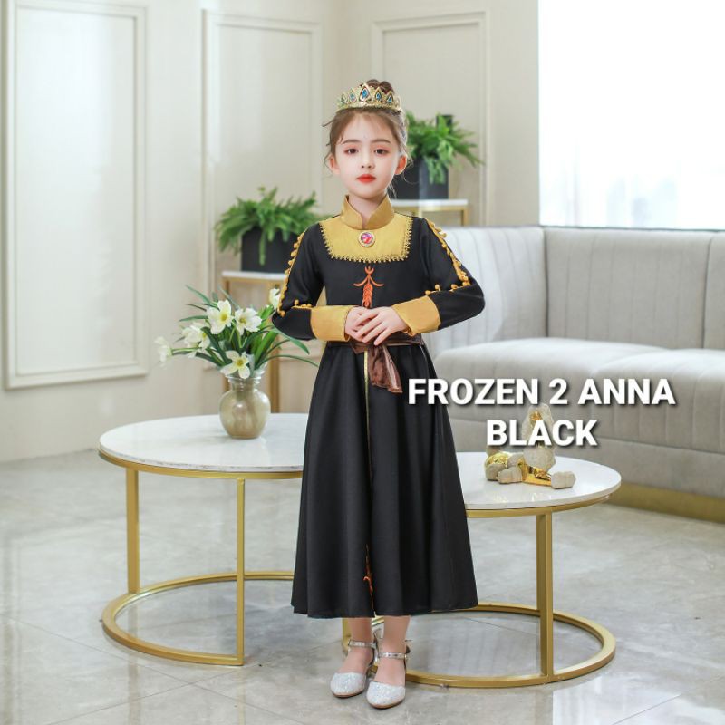 KOSTUM PRINCESS FROZEN 2 ANNA DRESS BLACK / DRESS PRINCESS IMPORT / FROZEN 2 ELSA