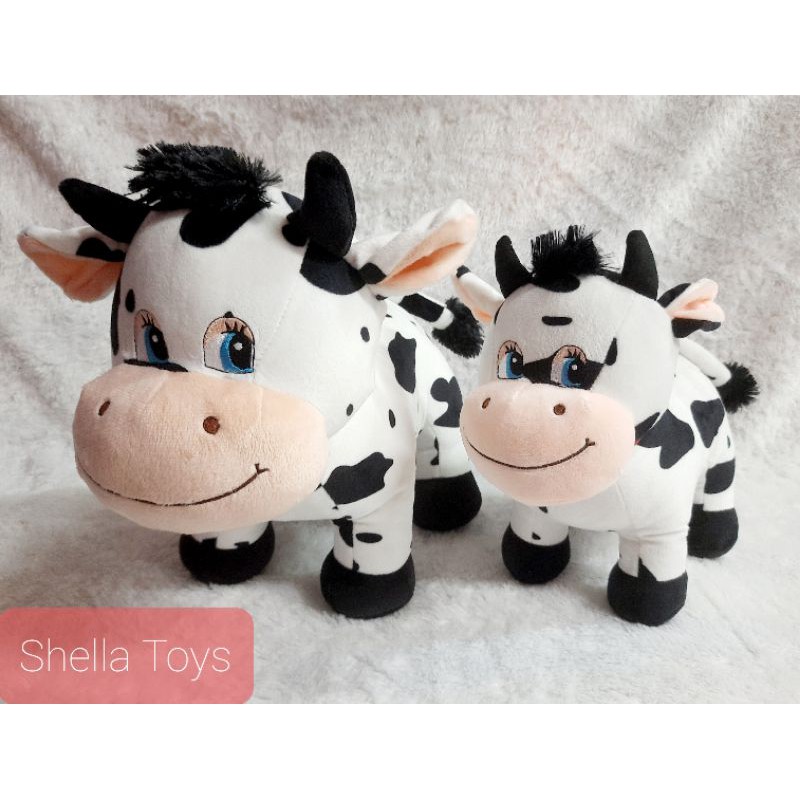 Boneka sapi printing bahan halus size L XL