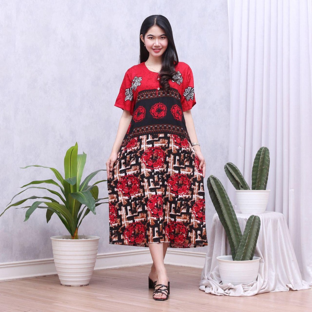 Daster batik SILVANA Daster Busui  Daster cantik  Baju tidur  Baju santai  Baju batik