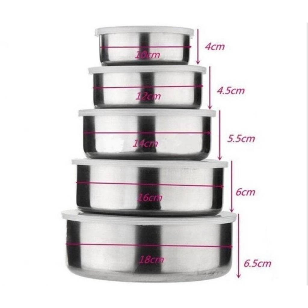 BELLA - RANTANG BEKAL 5 SUSUN STAINLESS STELL PROTECT FRESH BOWL | TEMPAT PENYIMPANAN STORAGE FOOD