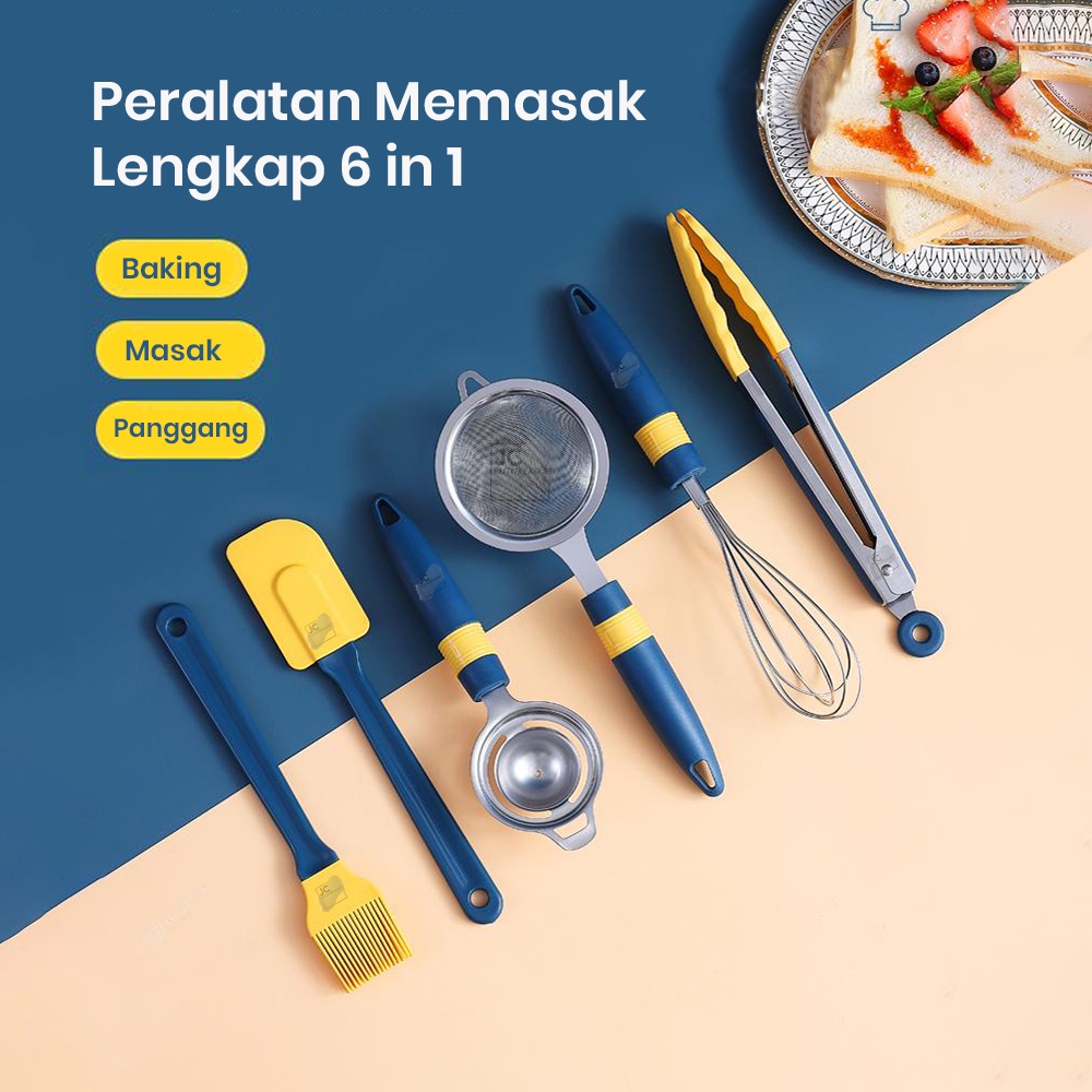 UTENSIL BAKING SET 6 PCS | SPATULA SILIKON PREMIUM ALAT MASAK - A07521