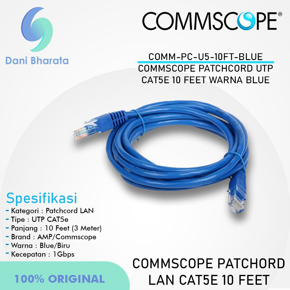 Patchcord Lan Cat 5E 10 Feet Kabel Lan Cat 5e FTP UTP 3 Meter BIRU