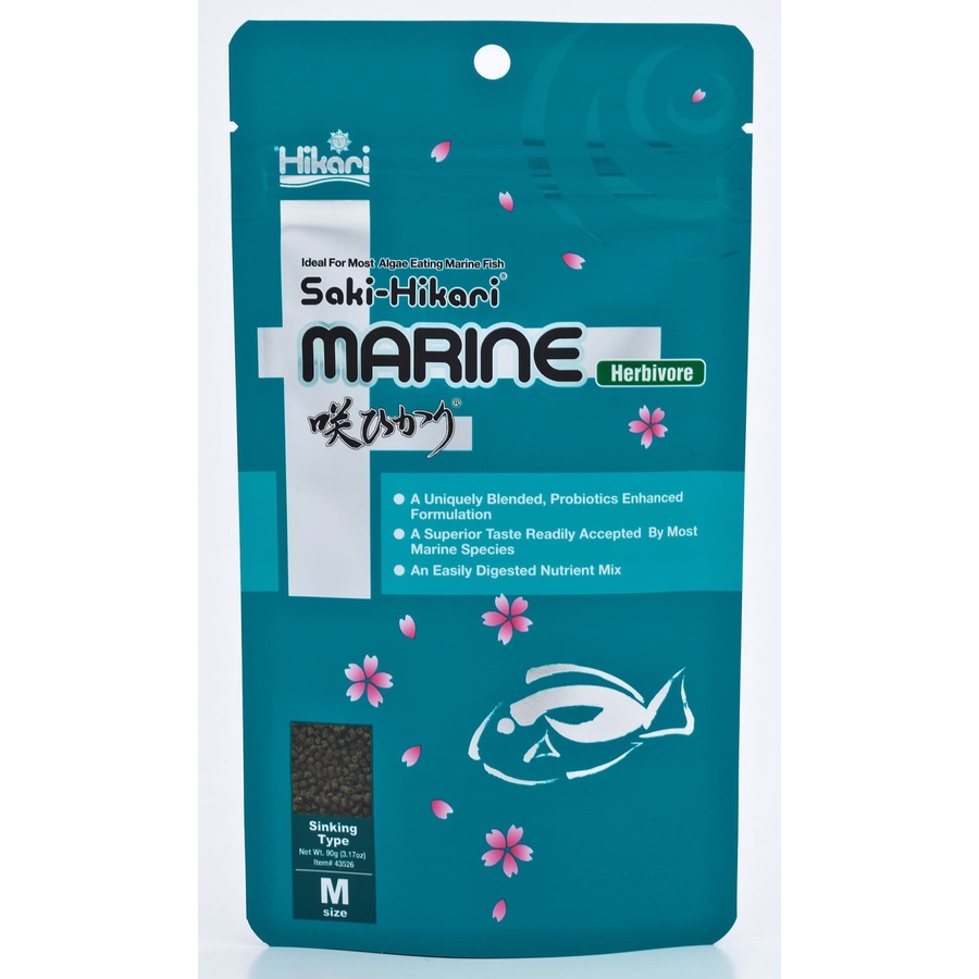 Saki Hikari Marine Herbivore 90g Pakan Pelet Pellet Ikan Hias Air Laut