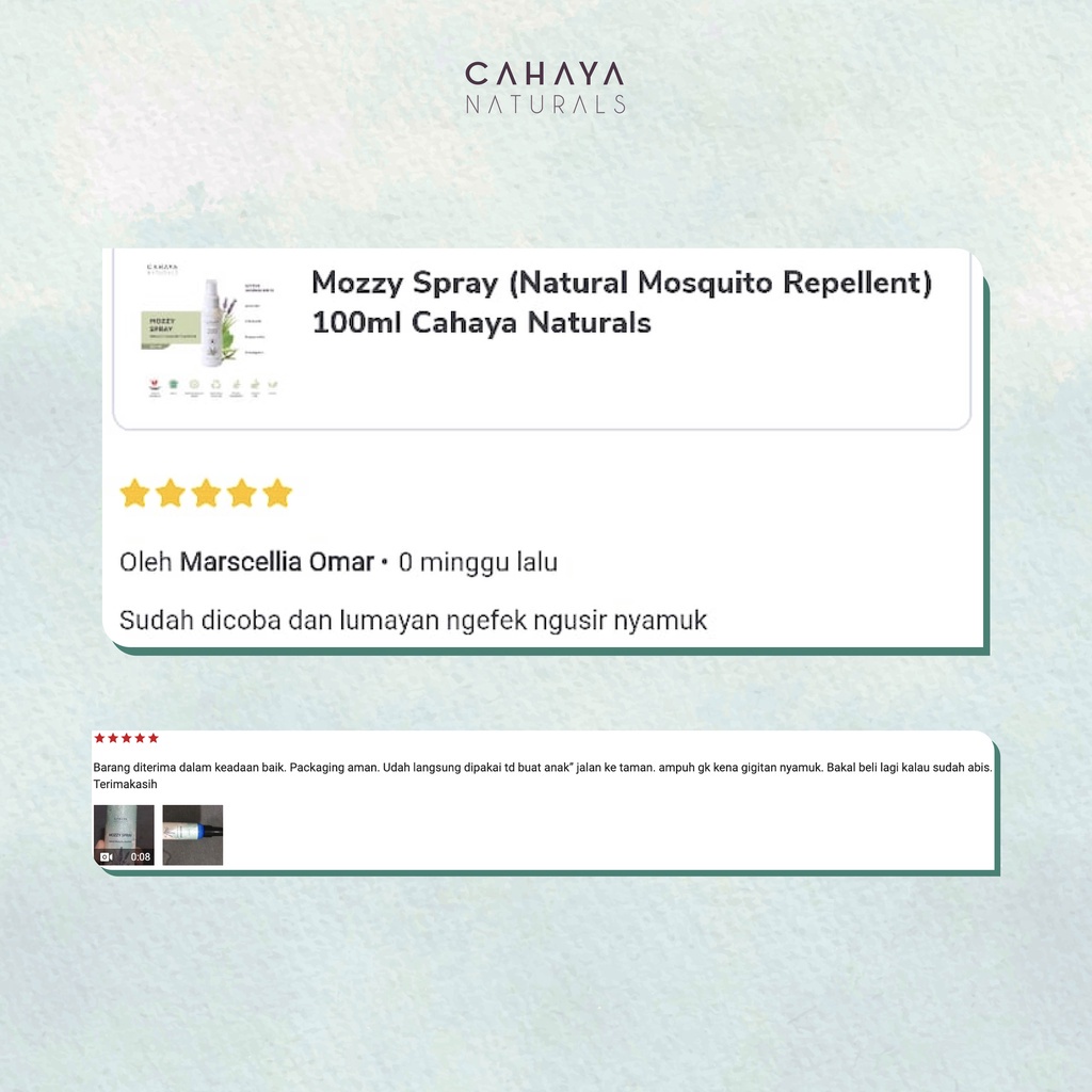 CAHAYA NATURALS MOZZY SPRAY 100ML PUTIH